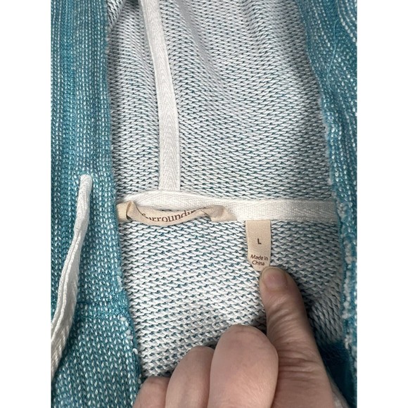 Soft Surroundings‎ Just Beachy French Terry Cloth Pullover Hooded Sweatshirt L - Picture 3 of 9